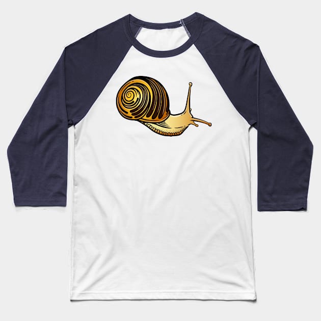 Snail Baseball T-Shirt by Sticker Steve